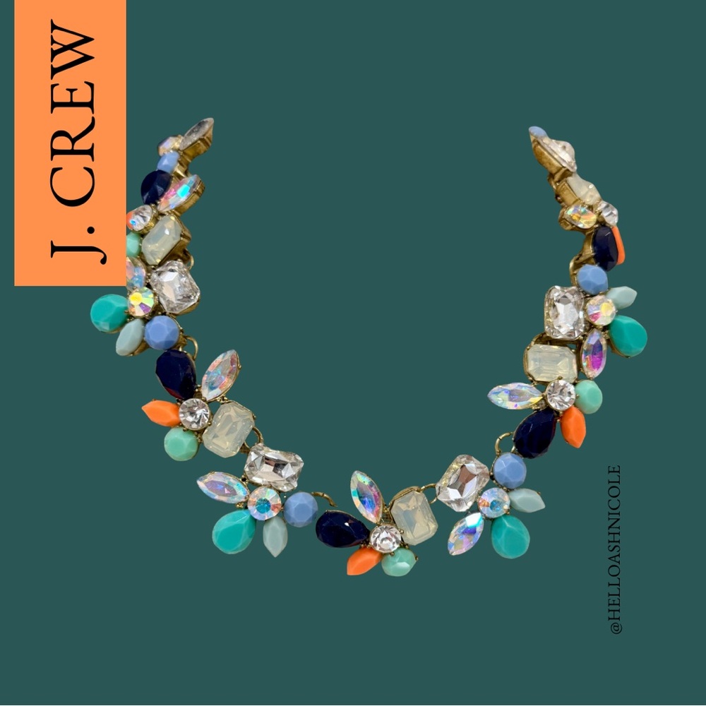 J. Crew Crystal Floral Statement Necklace